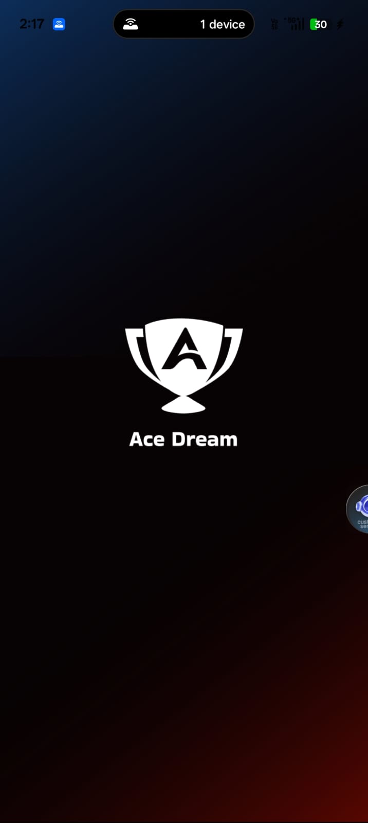 User playing Ace Dream cricket fantasy game online